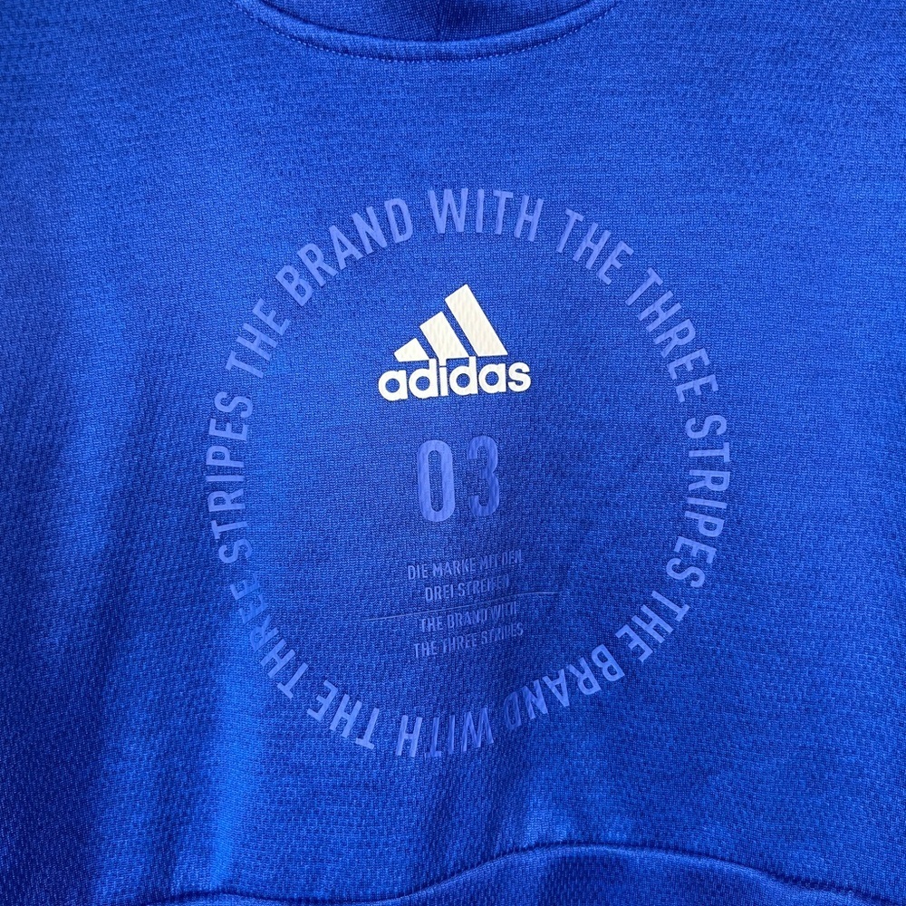 adidas Men's Royal Blue Crewneck Hoodie - Picture 2 of 7